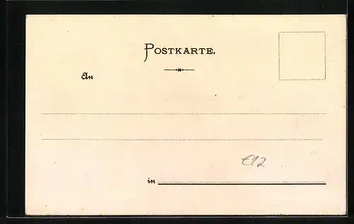 Künstler-AK Mainz, Uferpartie mit Dampfboot