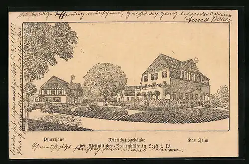 AK Soest, Pfarrhaus, Wirtschaftsgebäude, Westfälische Frauenhütte