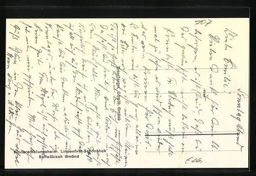 AK Schwäbisch Gmünd, Kindererholungsheim Lindenfirst-Schönblick