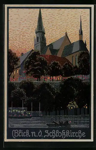 Steindruck-AK Chemnitz, Schlosskirche