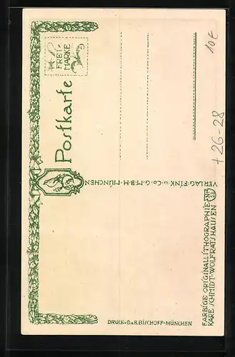 Steindruck-AK München, Theatinerkirche