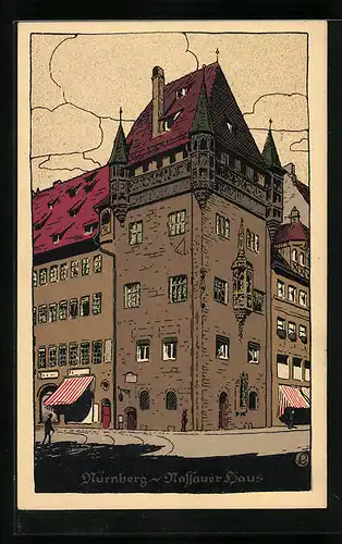 Steindruck-AK Nürnberg, Nassauer Haus