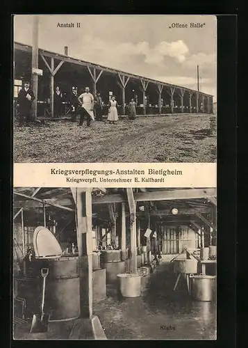 AK Bietigheim, Kriegsverpflegungsanstalten, Offene Halle, Küche