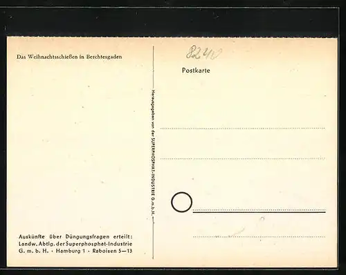 Künstler-AK Berchtesgaden, Weihnachtsschiessen nahe der Ortschaft