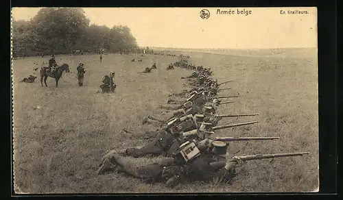 AK Armée belge - En tirailleurs