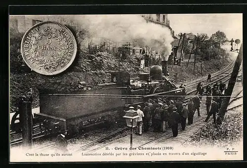 AK Grève des Cheminots du Nord (1910), Arbeiterbewegung, französische Eisenbahn