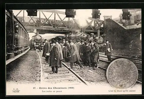 AK Grève des Cheminots du Nord (1910), Arbeiterbewegung, französische Eisenbahn