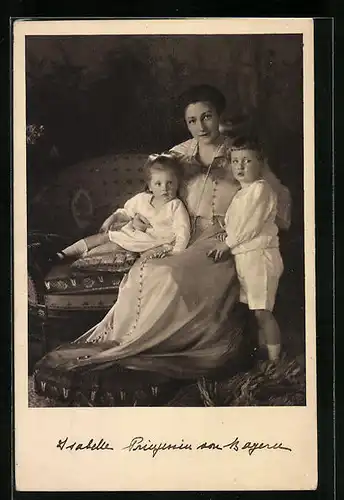 AK Isabelle, Prinzessin von Bayern nebst ihren Kindern