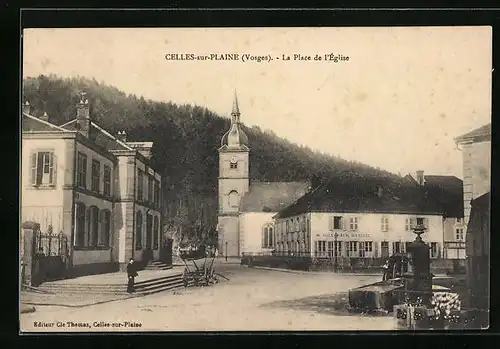 AK Celles-sur-Plaine, La Place de l'Eglise