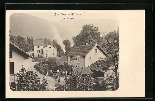 AK Le Rudlin, Strassenpartie mit Anwohnern