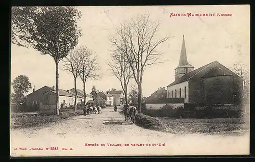 AK Sainte-Marguerite, Entree du Village, en venant de St-Die