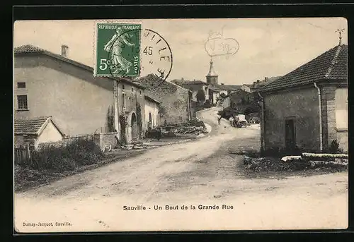 AK Sauville, Un Bout de la Grande Rue