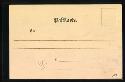 Lithographie Karlsruhe, Geschäftshaus Friedrich Blos F. Wolff & Sohn`s Detail Kaiserstrasse 104 Ecke Herrenstrasse