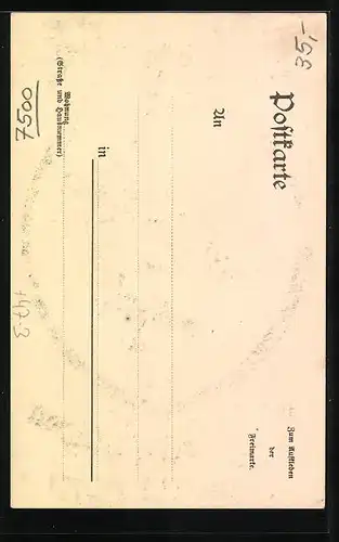 Künstler-AK Karlsruhe, Einjähriges Examen 1907 am Realgymnasium, Gymnasialabteilung