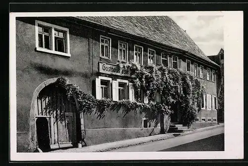 AK Weingarten /Baden, Gasthaus zum Löwen - Eingang zur Festhalle