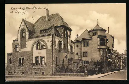 AK Karlsruhe, Eisenlohrstrasse - Villenansicht