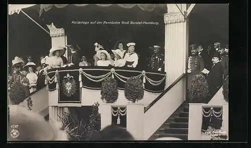 AK Hamburg-Gross Borstel, Kaiserloge auf der Rennbahn