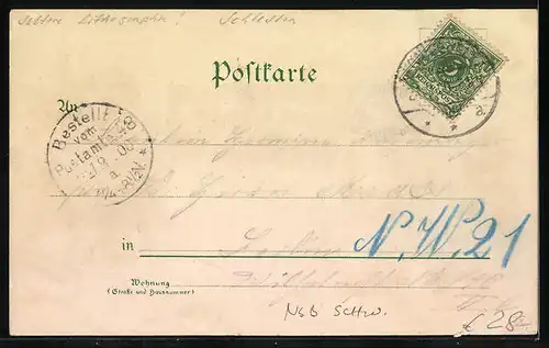Lithographie Königszelt, Ortsansicht mit Bahnhof