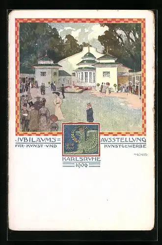 Künstler-AK Karlsruhe, Jubiläums-Ausstellung für Kunst und Kunstgewerbe 1906