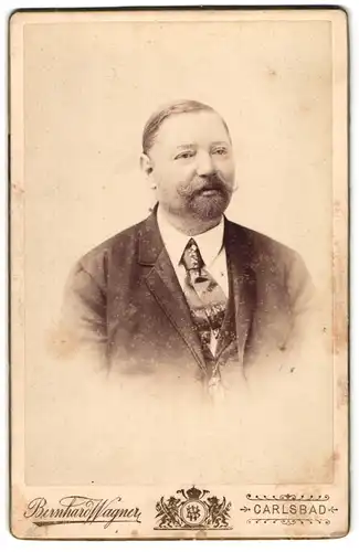 Fotografie Bernhard Wagner, Carlsbad, Bürgerlicher Herr mit Vollbart