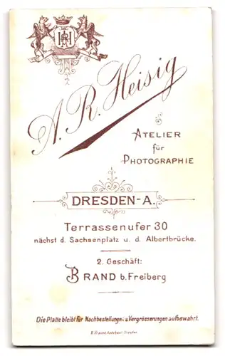 Fotografie A. R. Heisig, Dresden-A., Terrassenufer 30, Junger Herr im Anzug mit Krawatte