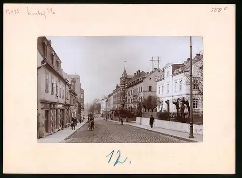 Fotografie Brück & Sohn Meissen, Ansicht Limbach i. Sa., Jägerstrasse mit dem Rathaus, Drogerie, Geschäfte