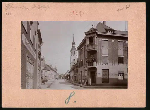 Fotografie Brück & Sohn Meissen, Ansicht Elsterwerda, Hauptstrasse mit Eckhaus & Ofenlager Theodor Thierach