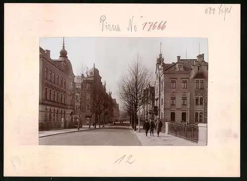 Fotografie Brück & Sohn Meissen, Ansicht Pirna, Weststrasse mit Eckhaus und Feinbäckerei