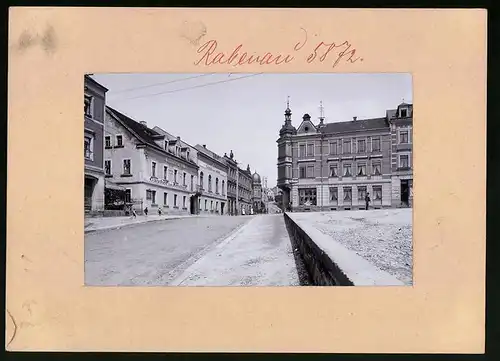 Fotografie Brück & Sohn Meissen, Ansicht Rabenau, Hauptstrasse mit Gasthof zum Amthof & Eisenwarenladen