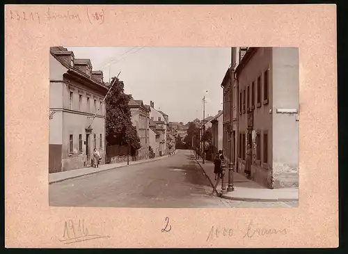 Fotografie Brück & Sohn Meissen, Ansicht Limbach i. Sa., Karlstrasse Ecke Kreuzstrasse