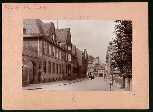 Fotografie Brück & Sohn Meissen, Ansicht Limbach i. Sa., Strassenansicht mit Postamt