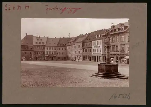 Fotografie Brück & Sohn Meissen, Ansicht Frankenberg, Marktplatz mit Buchdruckerei Rossberg Frankenberger Tageblatt