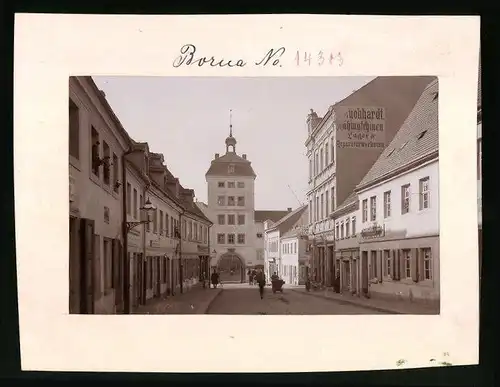 Fotografie Brück & Sohn Meissen, Ansicht Borna, Reichssteinweg mit Ladengeschäften