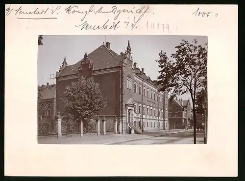 Fotografie Brück & Sohn Meissen, Ansicht Neustadt i. Sa., Strasse am Amtsgericht