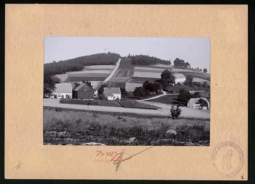 Fotografie Brück & Sohn Meissen, Ansicht Pulsnitz, Schwedenstein von Ohorn gesehen