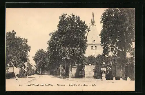AK Ménars, L`Eglise et la Rue