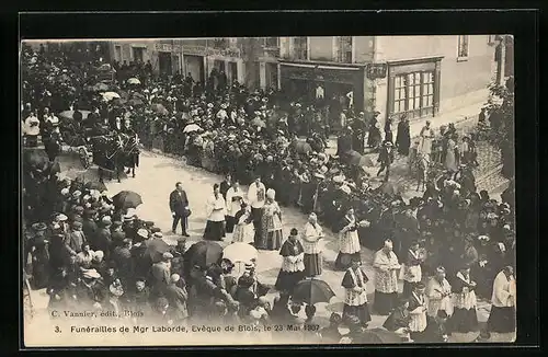 AK Blois, Funérailles de Mgr. Laborde le 23 Mai 1907