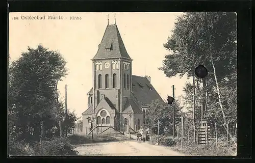 AK Müritz, Kirche, vom Weg gesehen