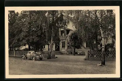 AK Seilershof /Potsdam, Gasthaus Scholz mit Auto