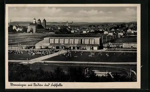 AK Memmingen, Teilansicht mit Stadion und Festhalle