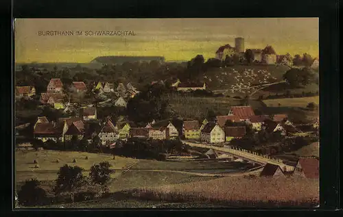 AK Burgthann im Schwarzachtal, Teilansicht mit Brücke