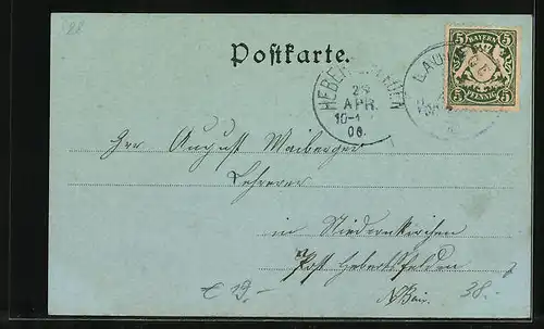 Mondschein-AK Dillingen a. D., Ortsansicht bei Vollmond