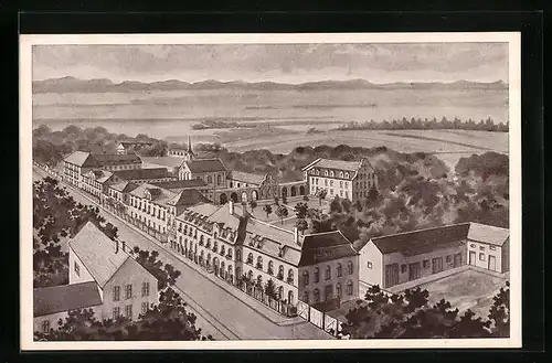 AK Altötting, Franziskushaus aus der Vogelschau