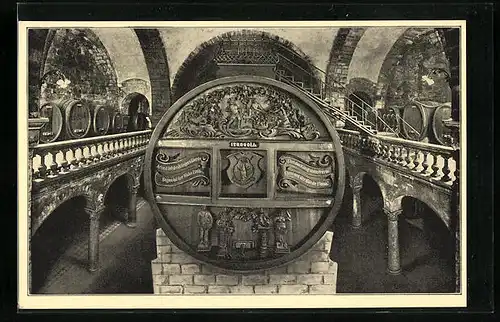 AK Freyburg a. U., Sektkellerei Kloss und Foerster - Domkeller mit Riesenfass