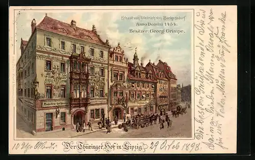 Künstler-AK Leipzig, Gasthaus Thüringer Hof