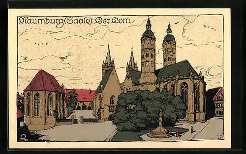 Steindruck-AK Naumburg /Saale, Der Dom