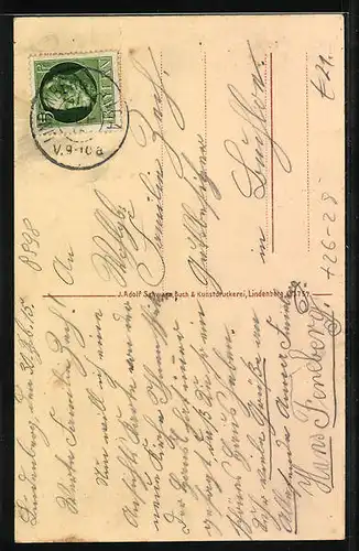 Steindruck-AK Lindenberg, Die Neue Kirche