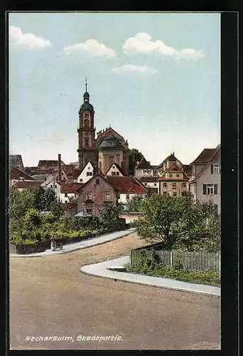 AK Neckarsulm, Stadtpartie mit Kirche