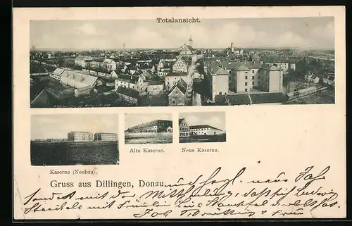 AK Dillingen /Donau, Totalansicht, Alte Kaserne