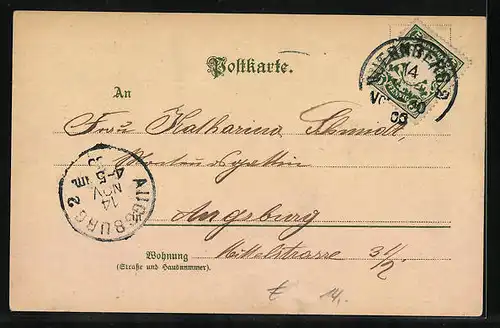 Lithographie Fürth i. B., Freimaurerloge, Kunstbrunnen